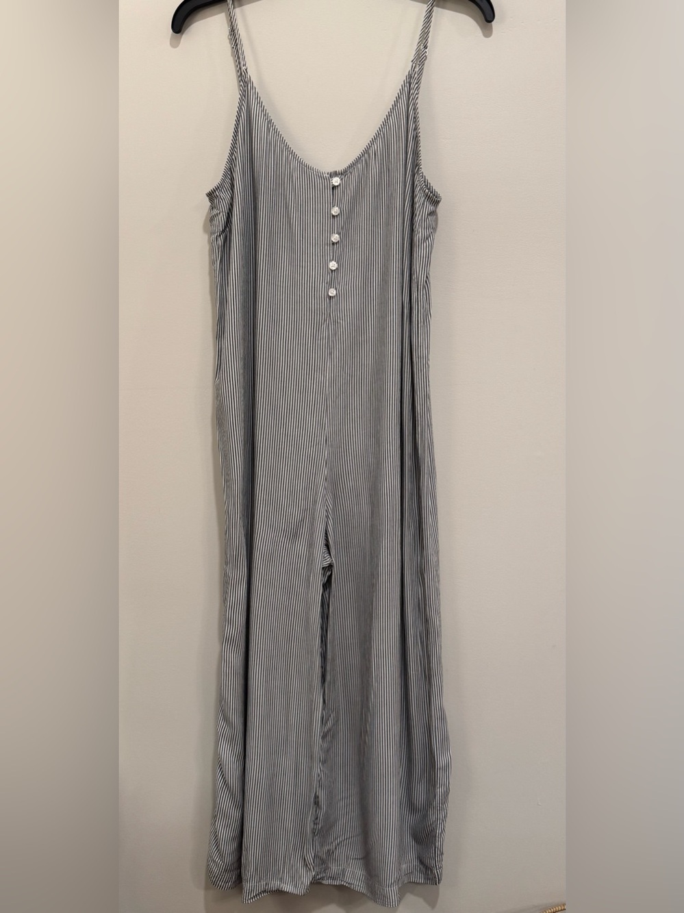 cloth & stone Womens Striped Button-Front Lightweight Capri Jumpsuit Size S
